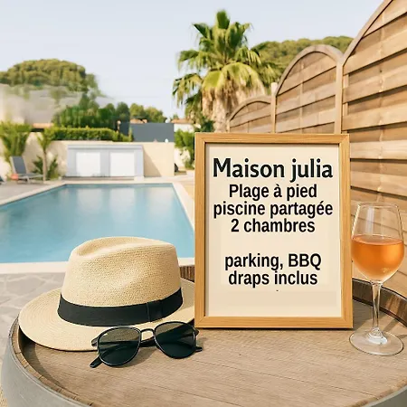 Reve D'azur, 2 Chambres, Maison Julia En Bord De A La Nartelle, Piscine Partagee, Parking & Terrasse Bbq, Wifi Et Draps Inclus A Pied